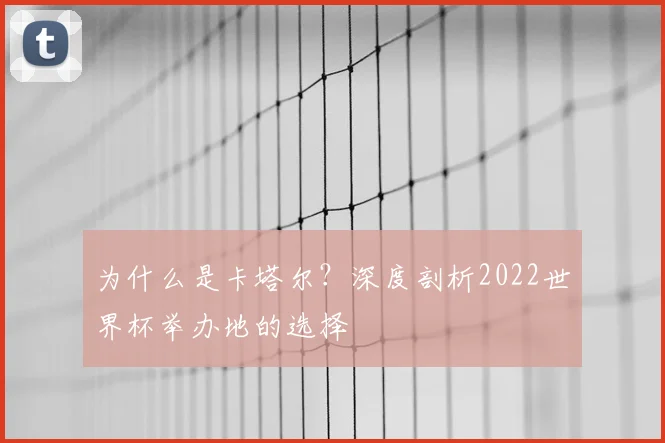 为什么是卡塔尔?深度剖析2022世界杯举办地的选择